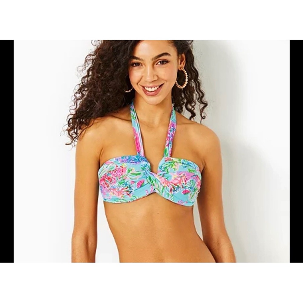 Lilly Pulitzer Eddee Bandeau Bikini Top In Celestial Blue Cay To My Heart 4